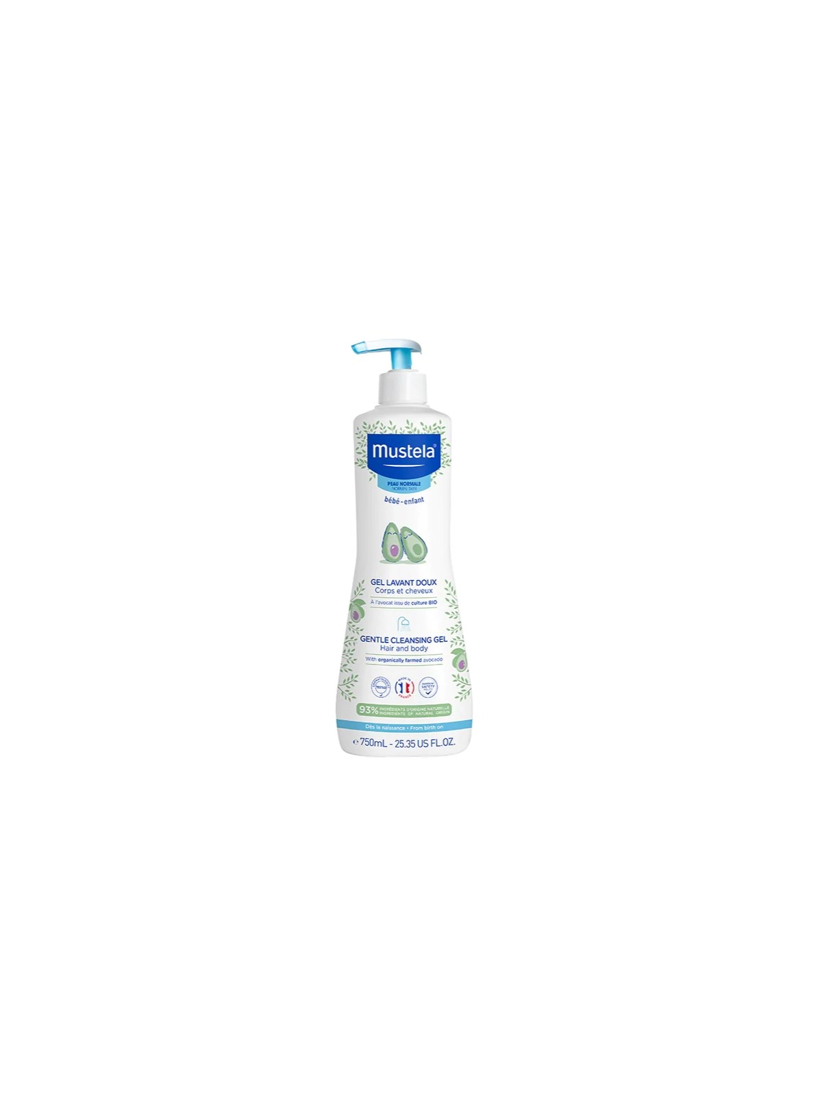 Mustela Gel Limpiador Suave con Aguacate 750 ml