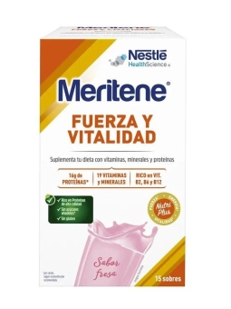 Meritene Fuerza y Vitalidad Fresa 15 sobres