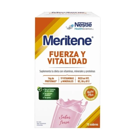 Meritene Fuerza y Vitalidad Fresa 15 sobres