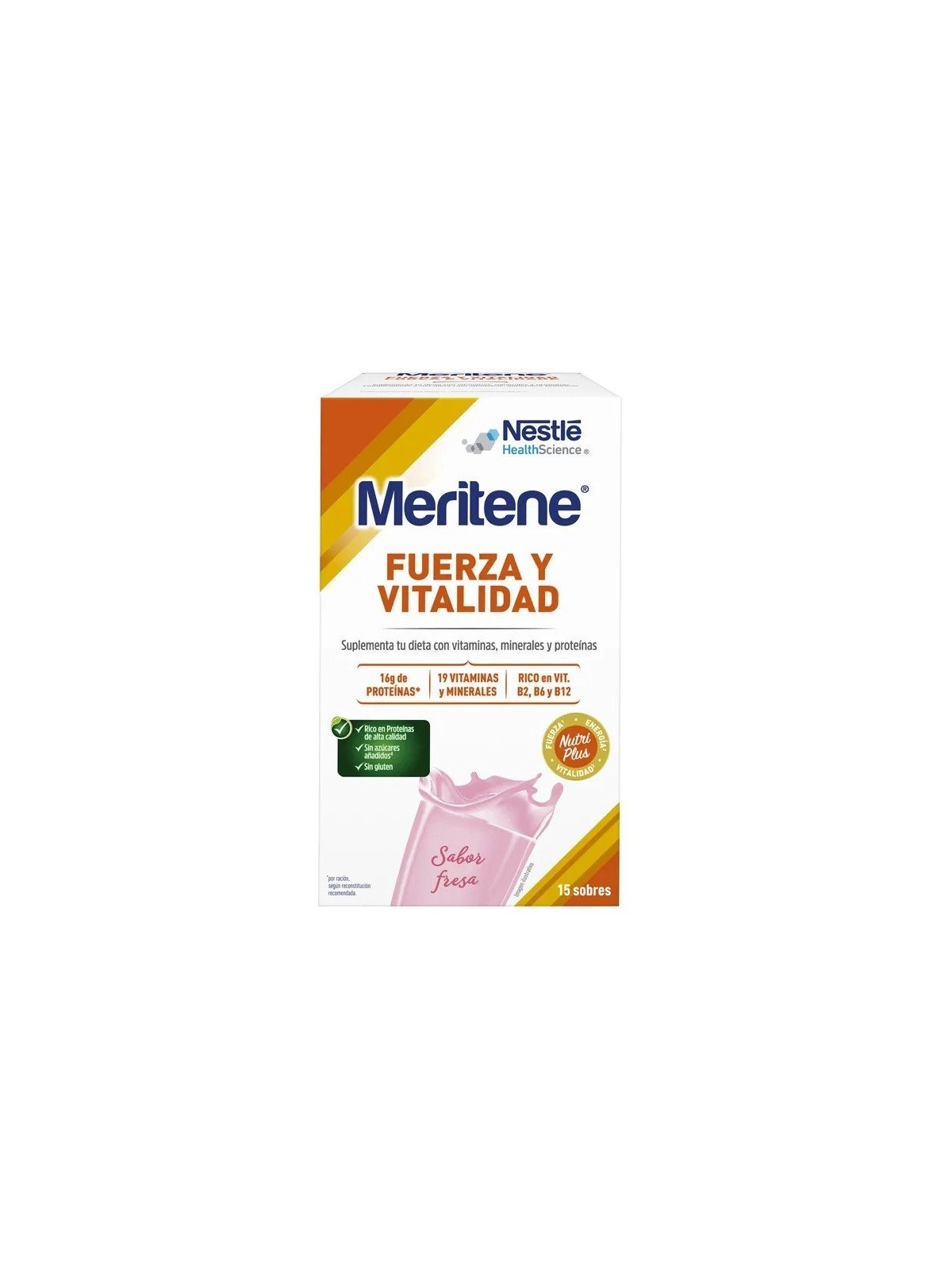 Meritene Fuerza y Vitalidad Fresa 15 sobres