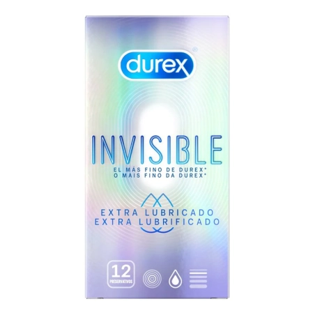 Durex Invisible Extra Lubricado 12  preservativos