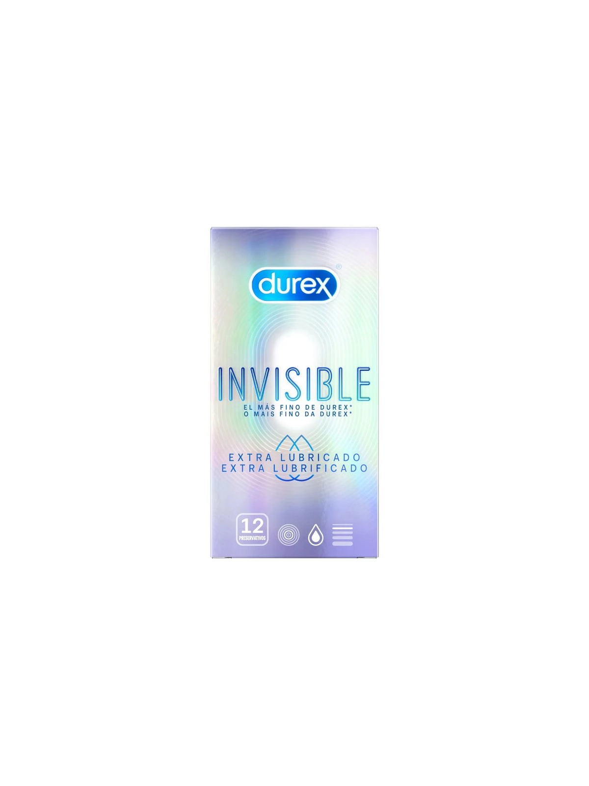 Durex Invisible Extra Lubricado 12  preservativos