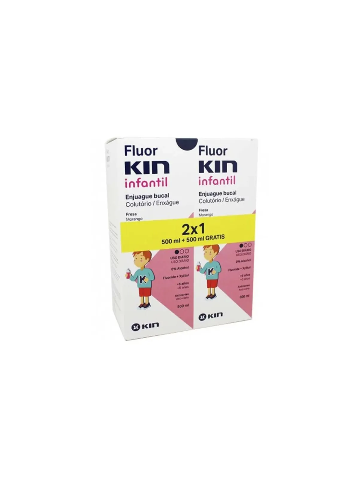 Fluor Kin Infantil Enjuague Bucal 500 ml Duplo