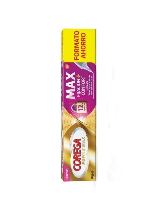 Corega Max Fijación + Confort Sin Sabor 70 gr