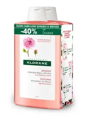 Klorane Champú a la Peonía 400 ml Duplo