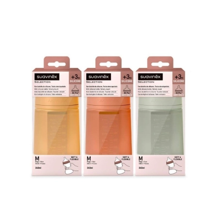 Biberón Selection Silicona Intense Colour +3 m 240 ml