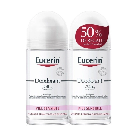 Eucerin Desodorante Piel Sensible Roll-On Duplo