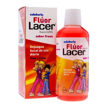 Flúor Lacer Colutorio Diario 0,05% Fresa 500 ml