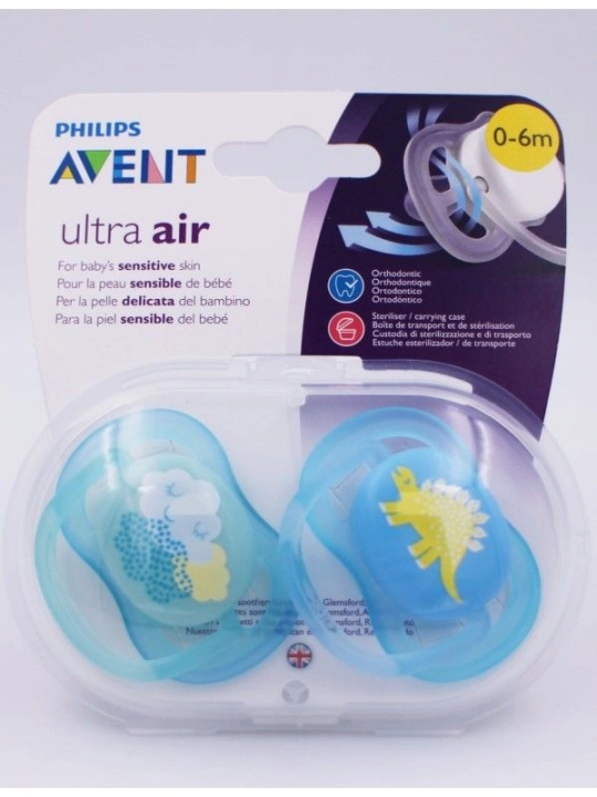 chupete philips avent ultra air (0-6m) niño 2u | FarmaRoma