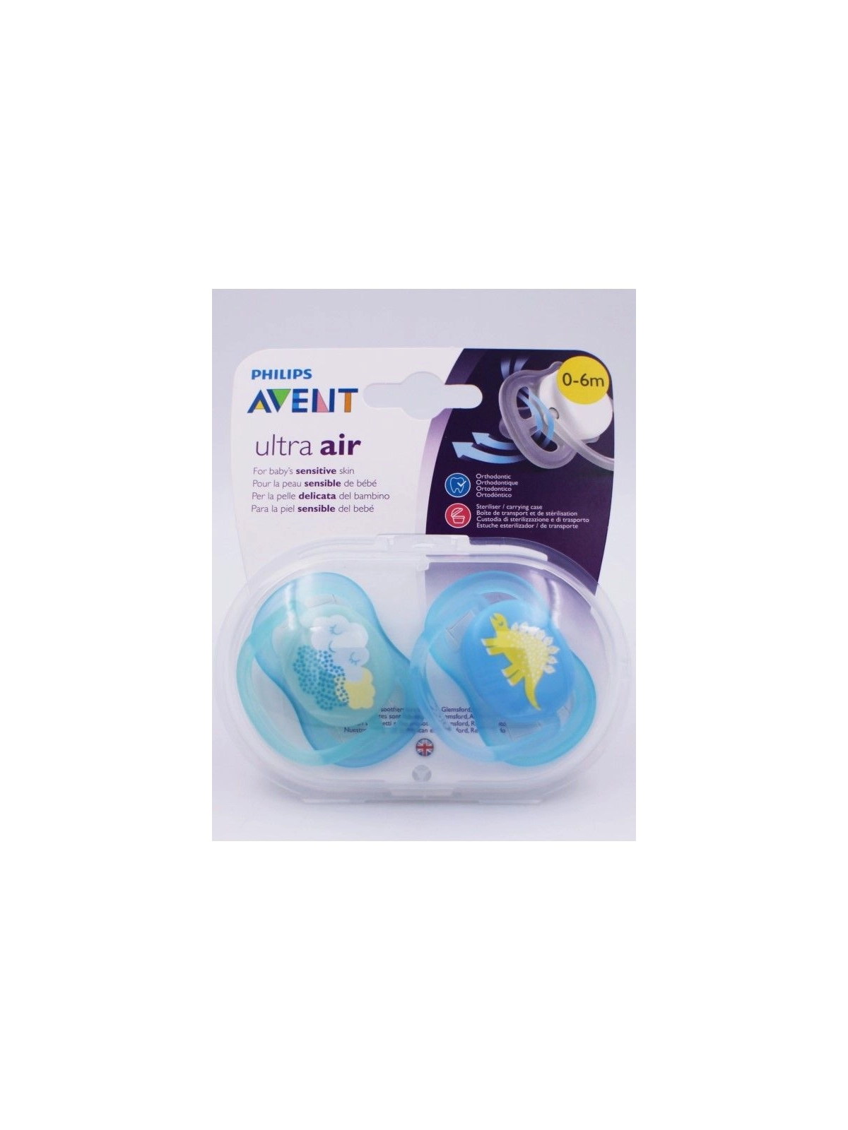 chupete philips avent ultra air (0-6m) niño 2u | FarmaRoma