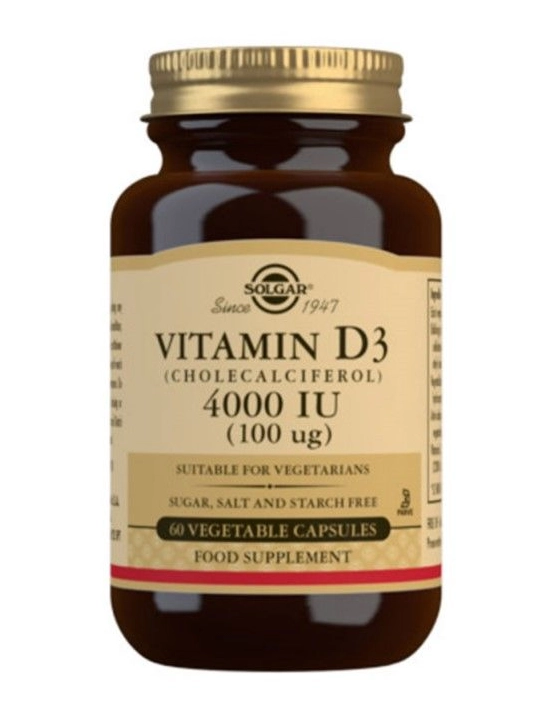 Solgar Vitamina D3 4000 IU 60 cápsulas | FarmaRoma