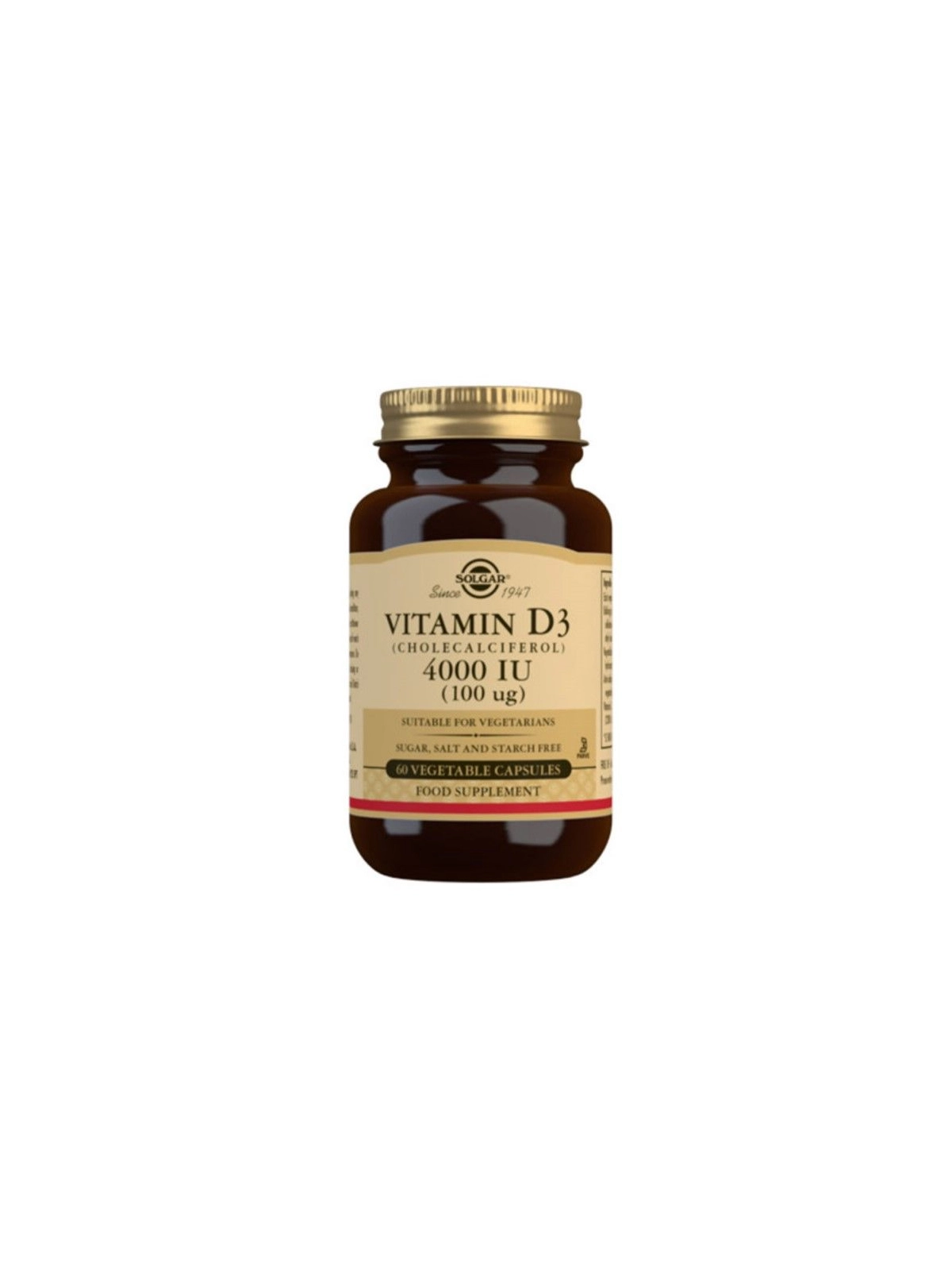 Solgar Vitamina D3 4000 IU 60 cápsulas | FarmaRoma