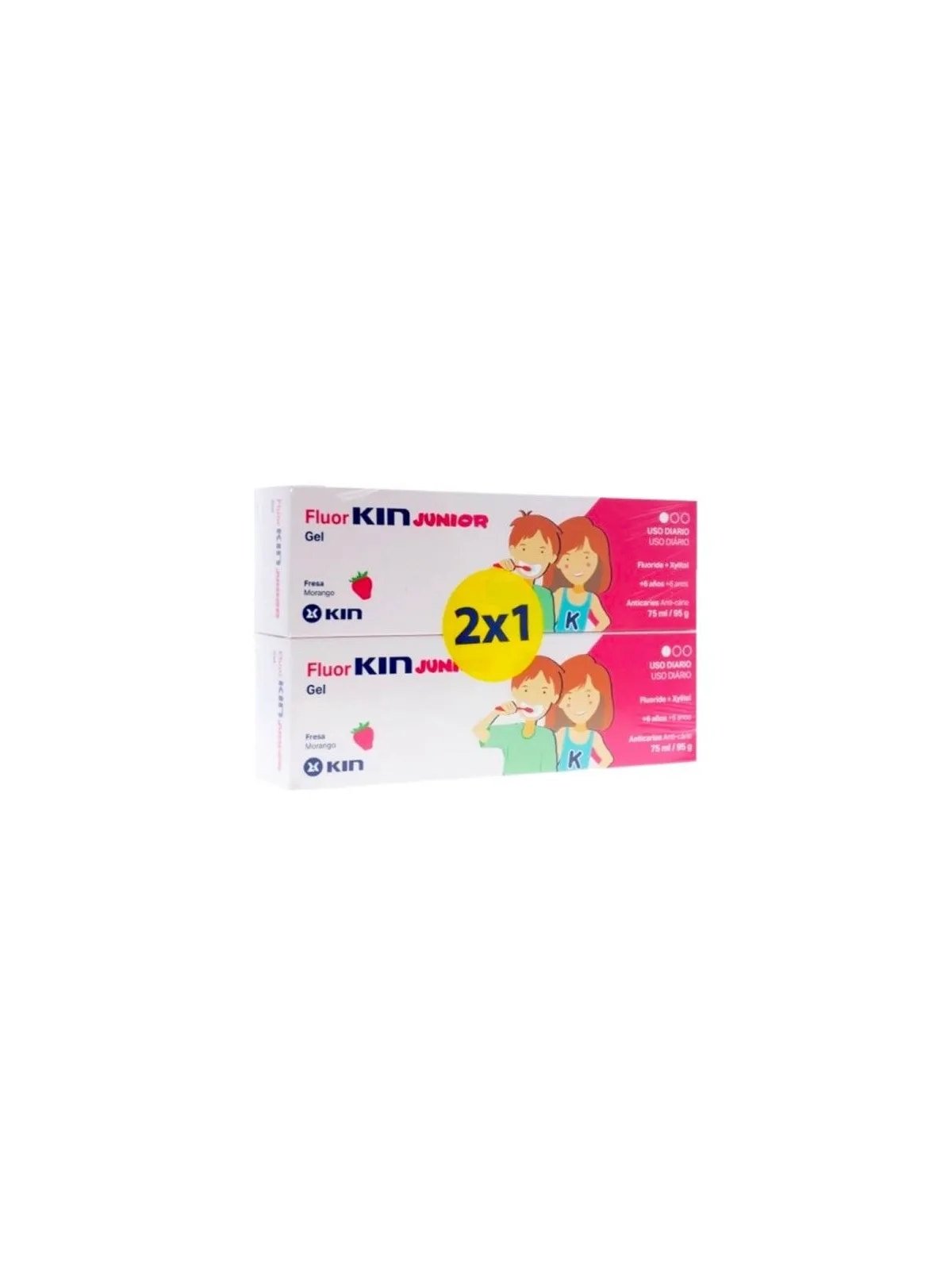 FluorKin Junior Gel Dentífrico  75 ml Duplo