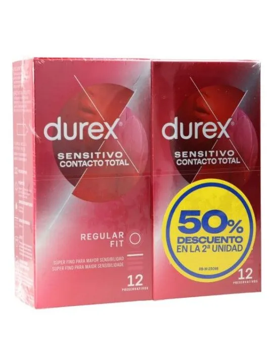 Durex Sensitivo Contacto Total 12 preservativos Duplo