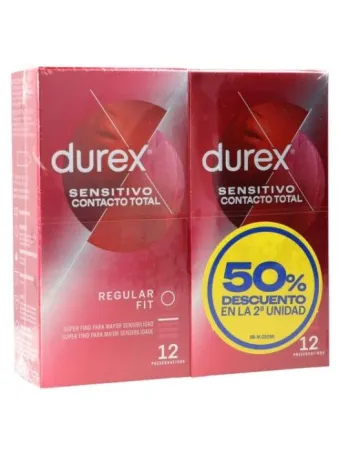 Durex Sensitivo Contacto Total 12 preservativos Duplo
