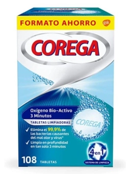 Corega Oxigeno Bio-Activo 108 tabletas | FarmaRoma