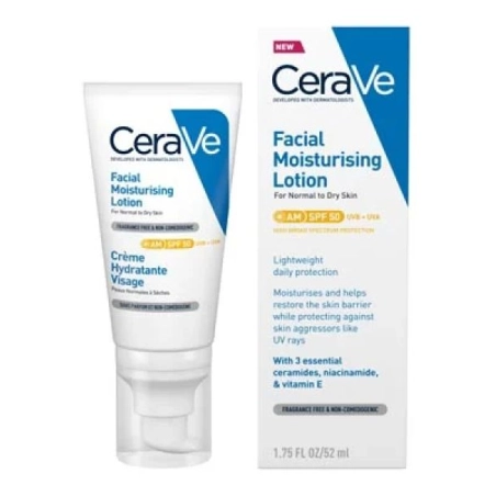 CeraVe Loción Hidratante de Rostro Spf50