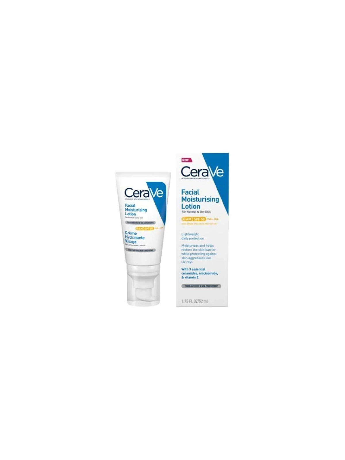 CeraVe Loción Hidratante de Rostro Spf50