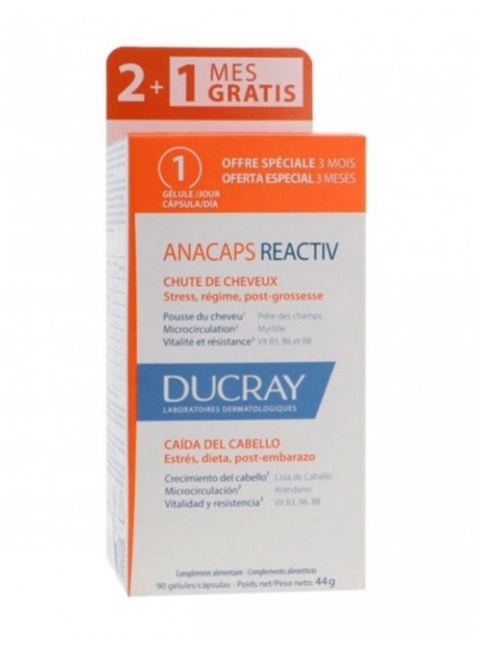 Ducray Anacaps Reactiv Pack 3x30 cápsulas