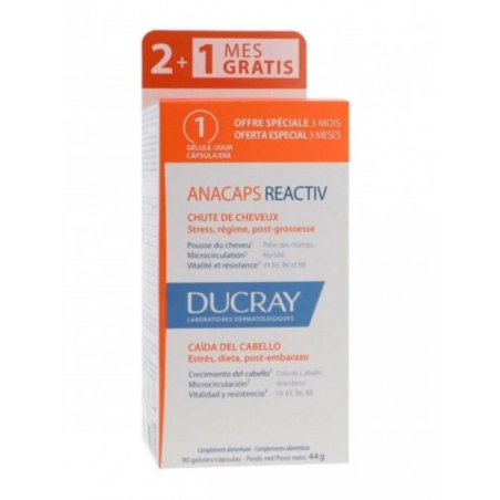 Ducray Anacaps Reactiv Pack 3x30 cápsulas