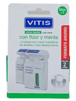 Vitis Cinta Dental con Flúor y Menta Duplo