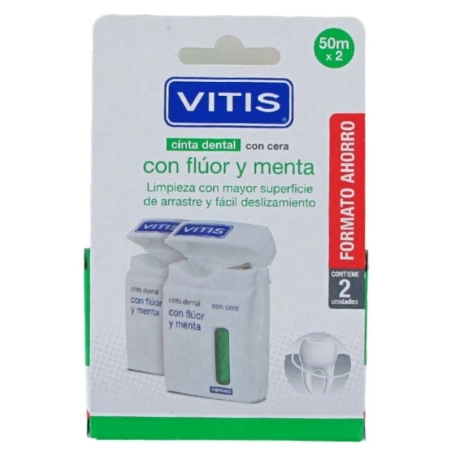 Vitis Cinta Dental con Flúor y Menta Duplo | FarmaRoma