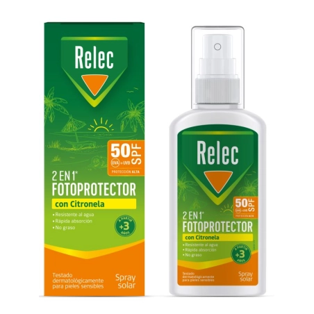 Relec 2en1 Fotoprotector con Citronela Spf50