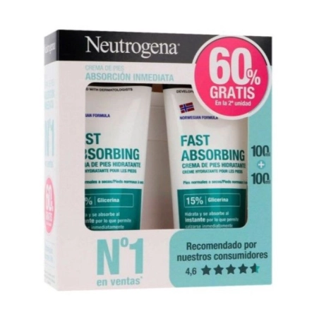 Neutrogena Crema de Pies Absorción Inmediata 100 ml Duplo