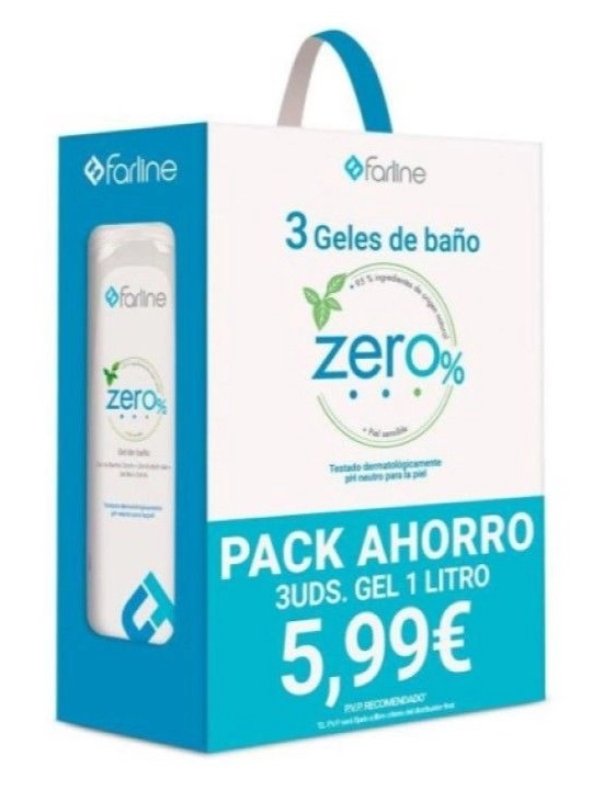 Farline Zero% Gel de Baño y Ducha Pack