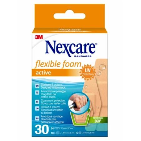 Nexcare Flexible Foam Active 30 unidades surtidas