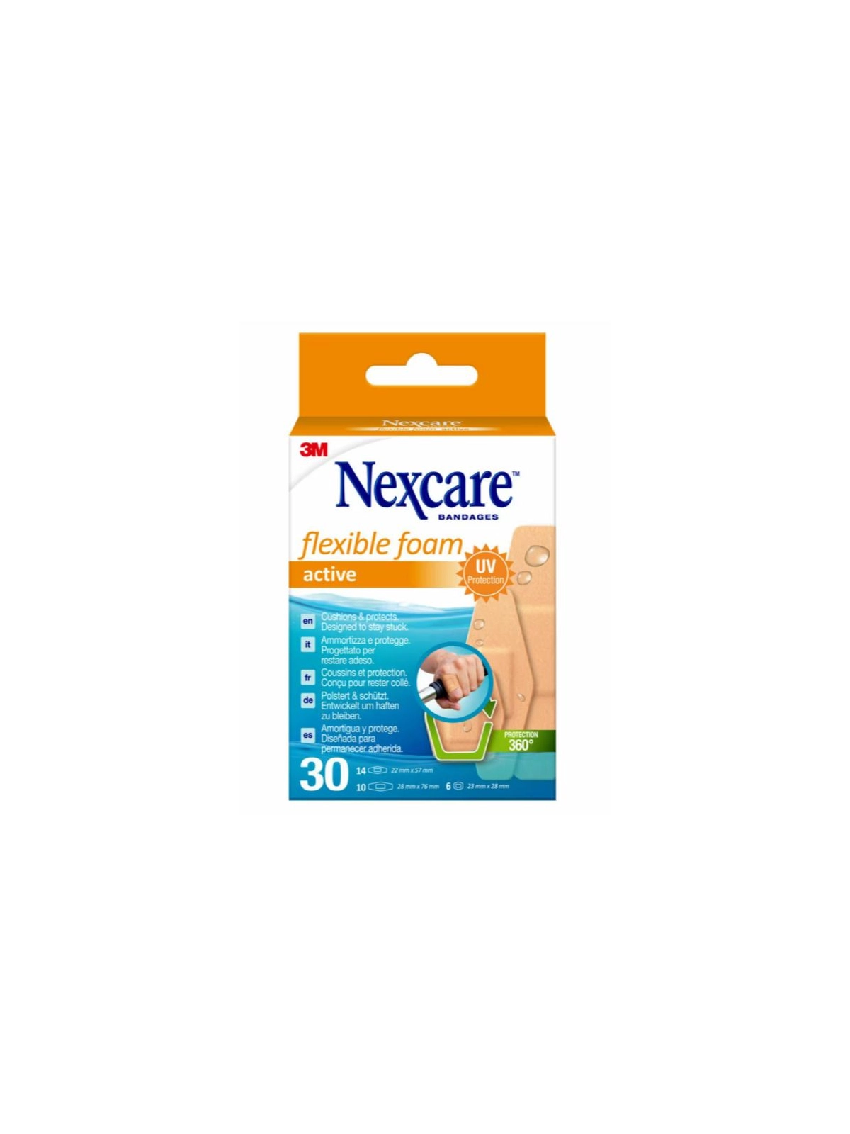 Nexcare Flexible Foam Active 30 unidades surtidas