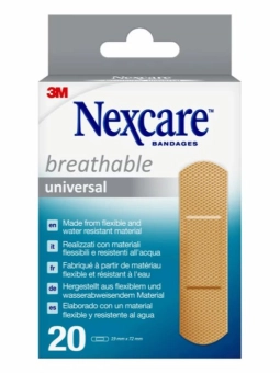 Nexcare Universal Breathable 19mmx72mm 20 apósitos | FarmaRoma