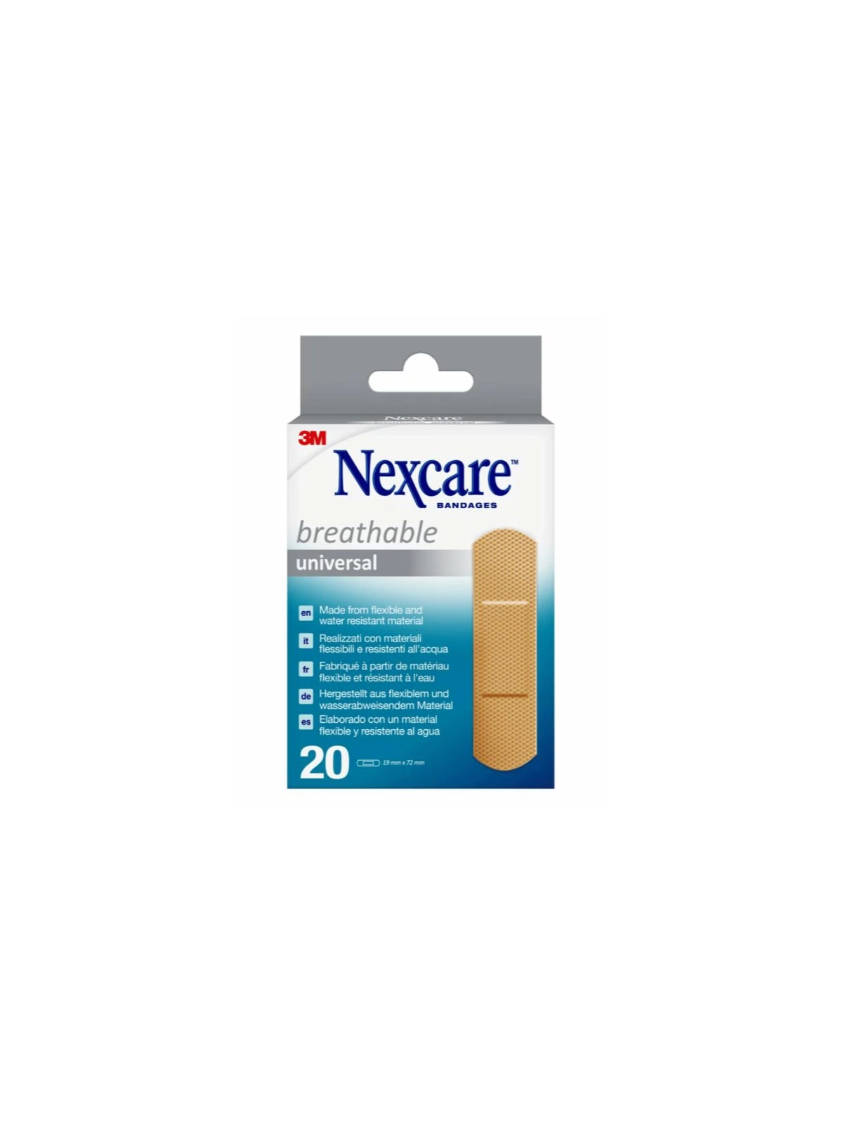 Nexcare Universal Breathable 19mmx72mm 20 apósitos | FarmaRoma