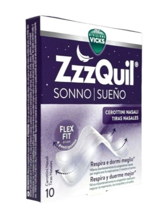 ZzzQuil Sueño Tiras Nasales 10 unidades