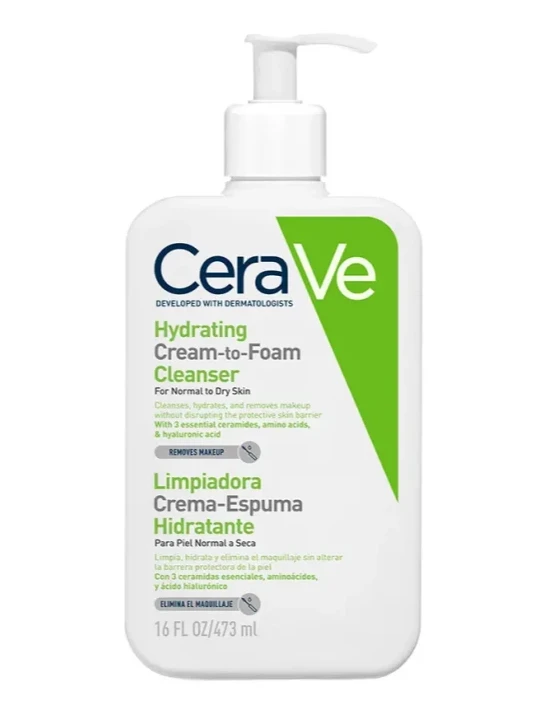 CeraVe Limpiador Crema-Espuma Hidratante 473 ml.