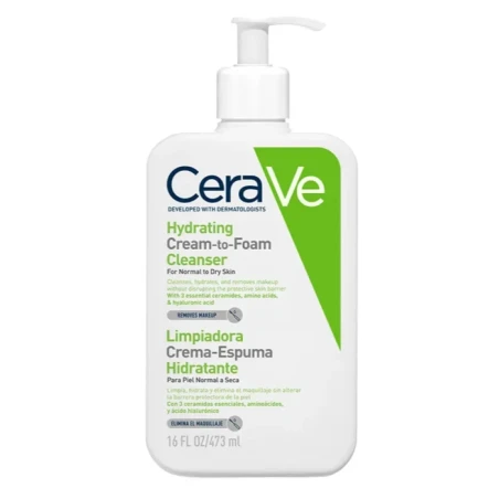 CeraVe Limpiador Crema-Espuma Hidratante 473 ml.