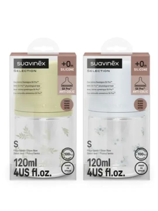 Biberón Selection Silicona SX Pro +0m 120 ml VIDRIO | FarmaRoma