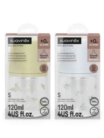 Biberón Selection Silicona SX Pro +0m 120 ml VIDRIO