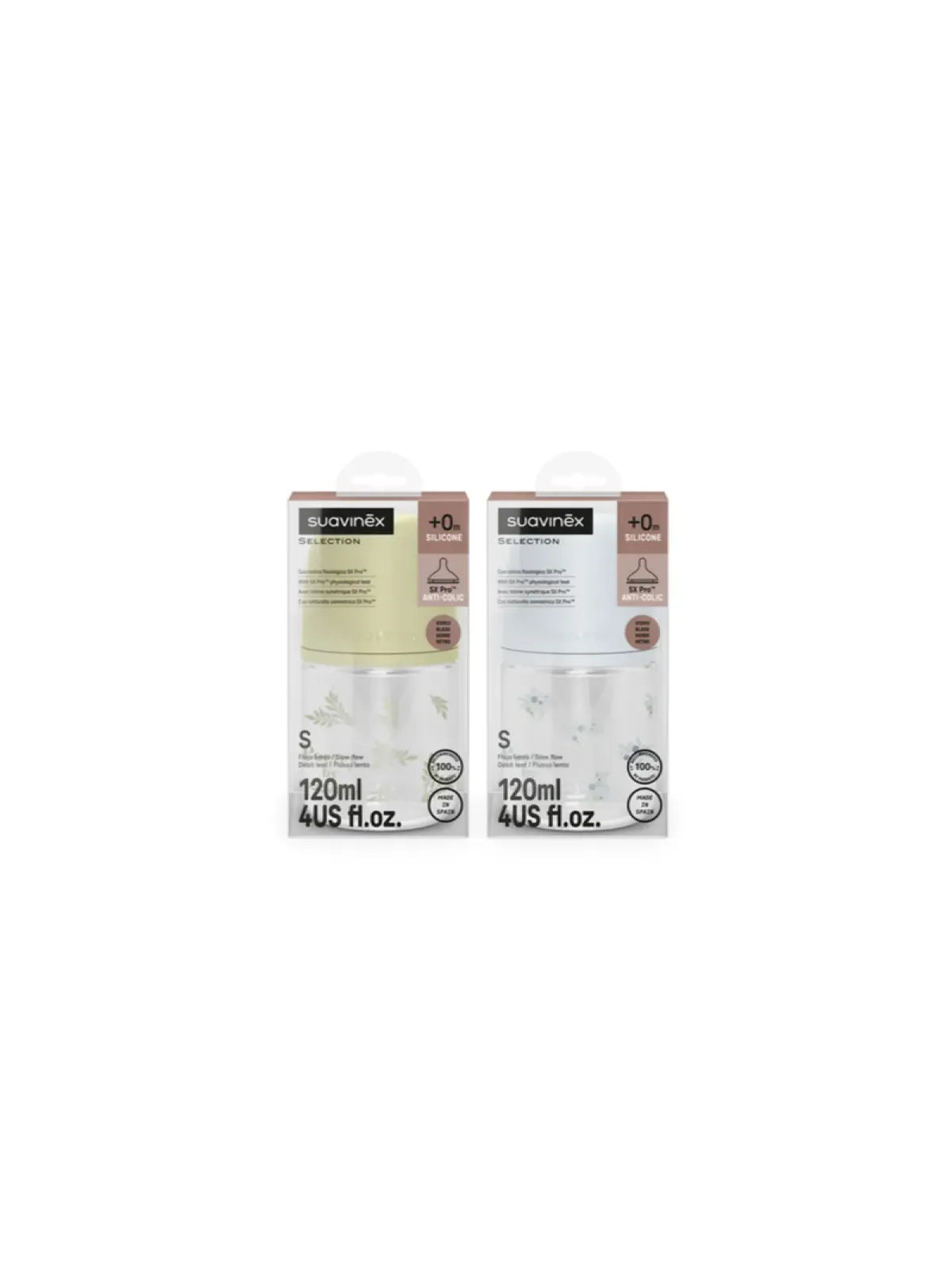 Biberón Selection Silicona SX Pro +0m 120 ml VIDRIO | FarmaRoma