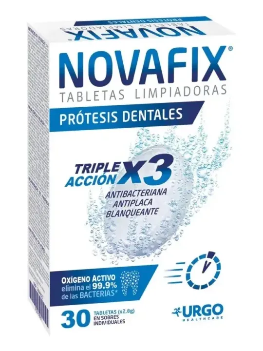 Novafix Tabletas Limpiadoras Triple Acción 30 unidades | FarmaRoma