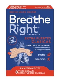 Breathe Right Extra Fuertes Clásicas 8 tiras nasales