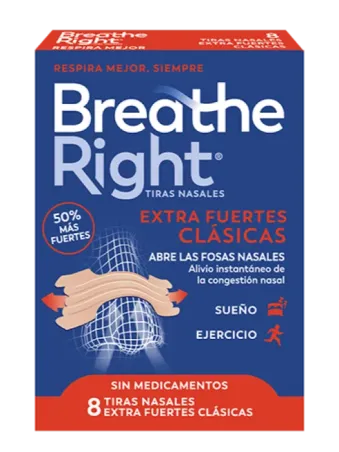 Breathe Right Extra Fuertes Clásicas 8 tiras nasales