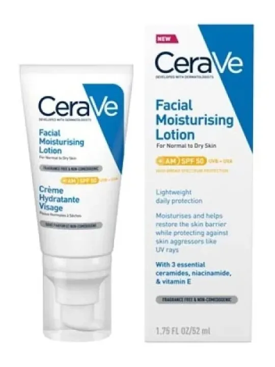 CeraVe Loción Hidratante de Rostro Spf50