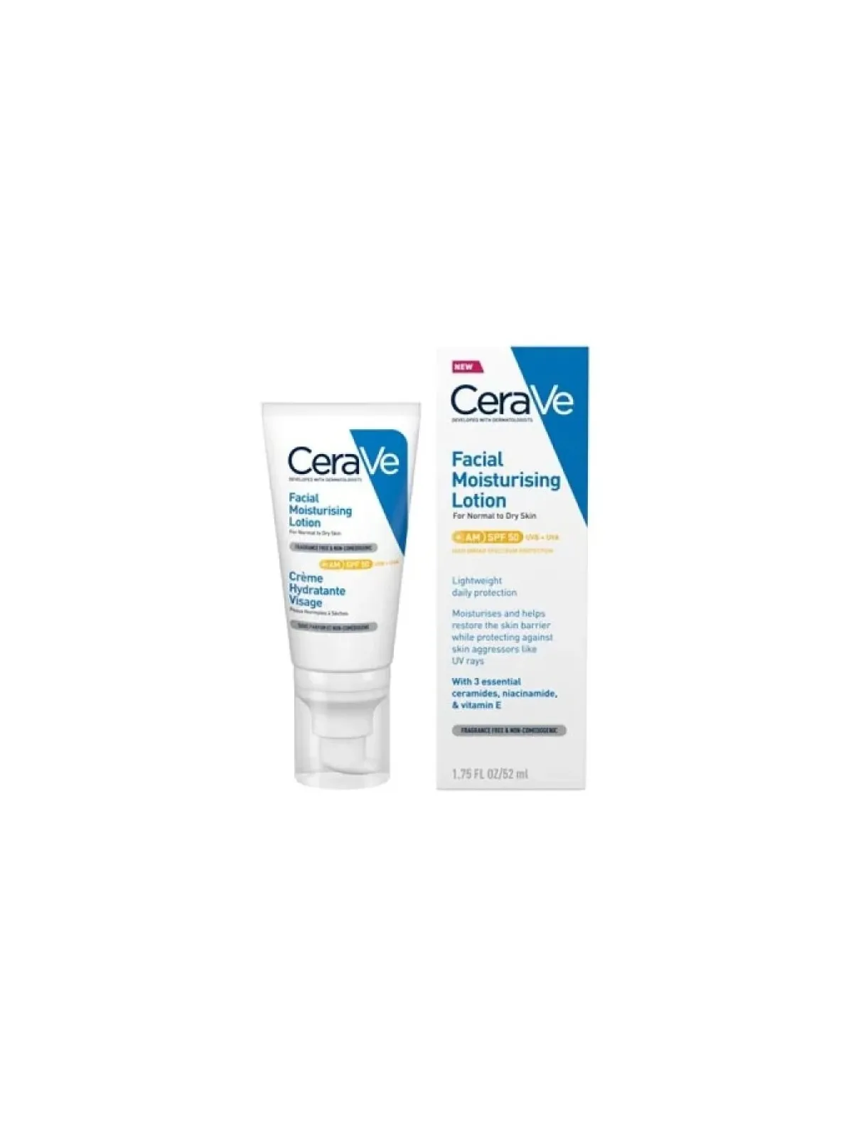 CeraVe Loción Hidratante de Rostro Spf50