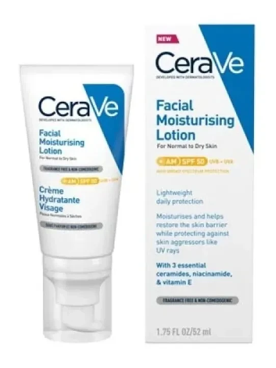 CeraVe Loción Hidratante de Rostro Spf50