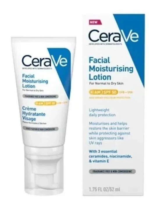 CeraVe Loción Hidratante de Rostro Spf50