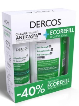 Dercos Anticaspa DS Cabello Normal a Graso Champú Pack Recarga