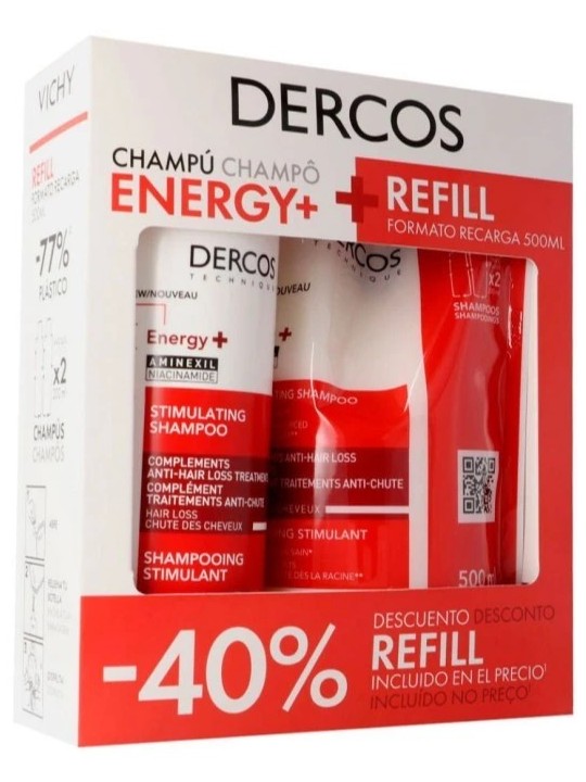 Dercos Energy+ Champú Estimulante Pack Recarga