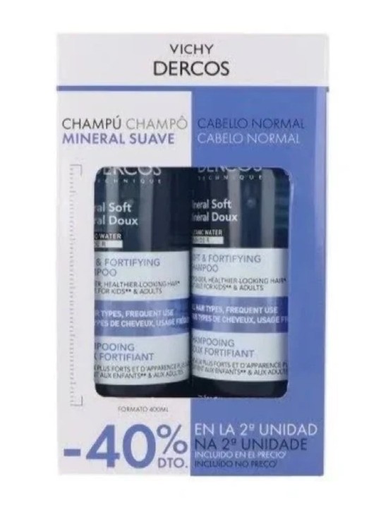 Dercos Minéral Suave Champú 400 ml Duplo