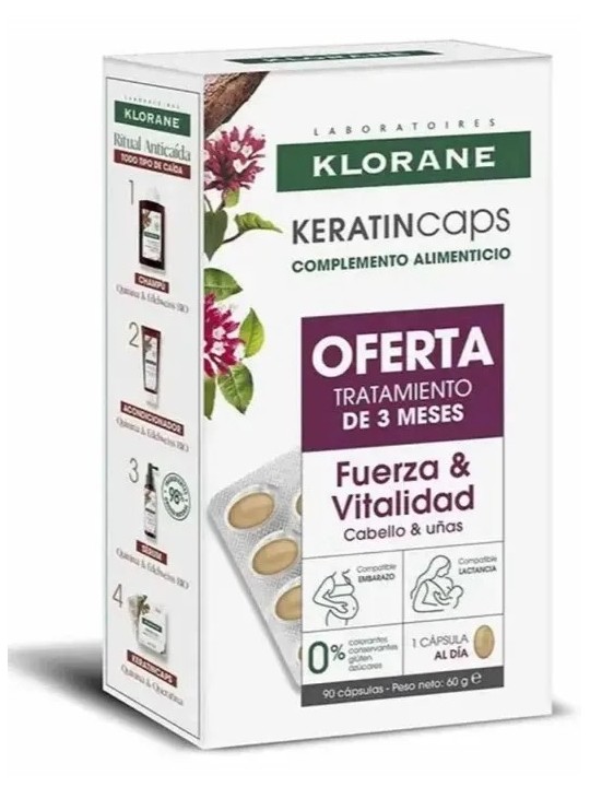 Klorane KeratinCaps Fuerza y Vitalidad Pack 3 meses